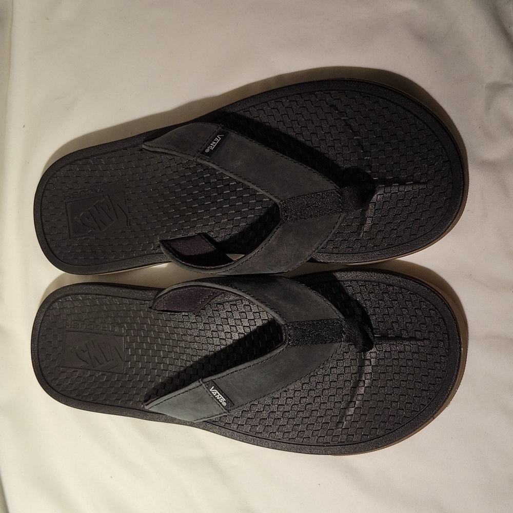 Vans ultracush sea esta leather flip flop
